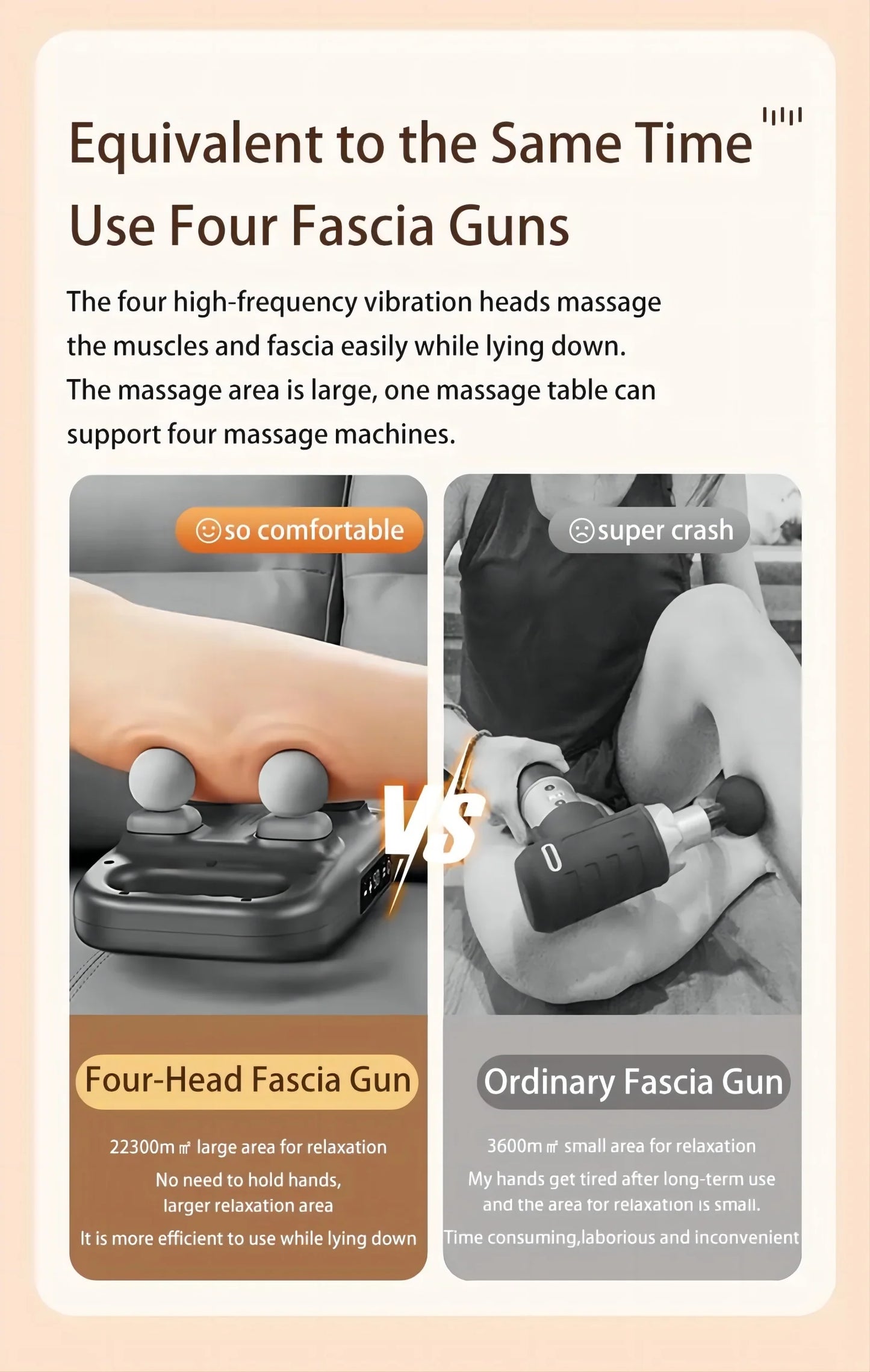 Handheld Four Heads Back Massager Gun